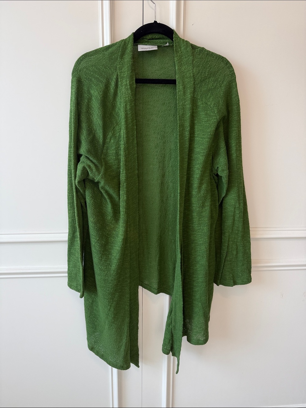 Avenue Olive Green Open-Front Women's Cardigan